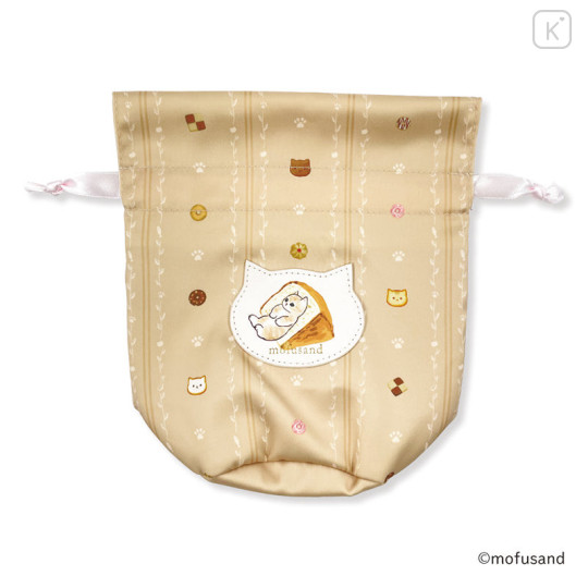 Japan Mofusand Store Drawstring Bag - Cat / Sweets / Cappuccino - 4