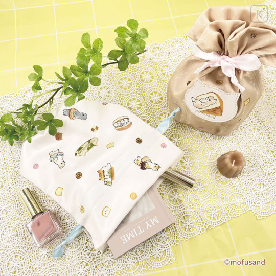 Japan Mofusand Store Drawstring Bag - Cat / Sweets / White - 2