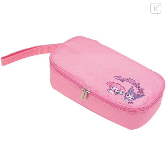 Japan Sanrio Pen Case Gadget Pouch - Kuromi & My Melody / Pink - 1
