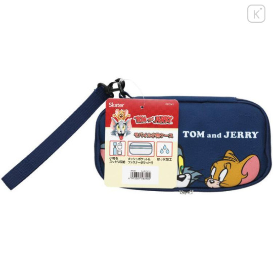 Japan Tom & Jerry Pen Case Gadget Pouch - Navy - 4