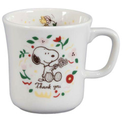 Japan Peanuts Porcelain Mug - Snoopy & Woodstock / Thank You
