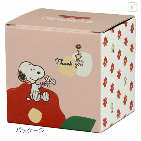 Japan Peanuts Porcelain Mug - Snoopy & Woodstock / Thank You - 3