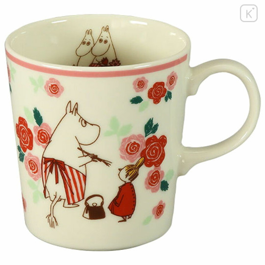 Japan Moomin Porcelain Mug - Characters / Pink Flora - 1
