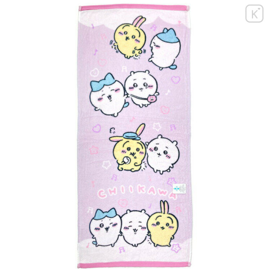 Japan Chiikawa Face Towel - Chiikawa & Hachiware & Rabbit / Purple - 1