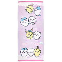 Japan Chiikawa Face Towel - Chiikawa & Hachiware & Rabbit / Purple