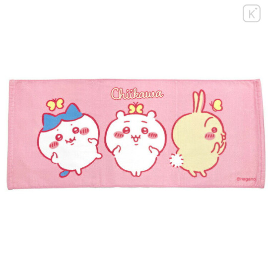 Japan Chiikawa Face Towel - Chiikawa & Hachiware & Rabbit / Pink - 1