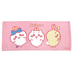 Japan Chiikawa Face Towel - Chiikawa & Hachiware & Rabbit / Pink