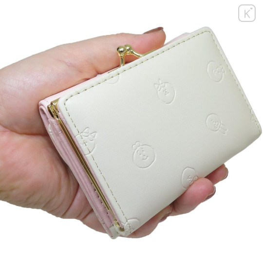 Japan Chiikawa Mini Trifold Wallet - Friends / Pink & White - 2