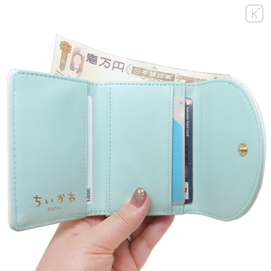 Japan Chiikawa Mini Trifold Wallet - Friends / Blue & White - 3