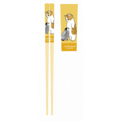 Japan Mofusand Bamboo Chopsticks 21cm - Cat / Penguin Orange
