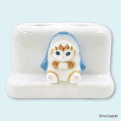 Japan Mofusand Double Toothbrush Stand with Figure - Cat / Shark Nyan