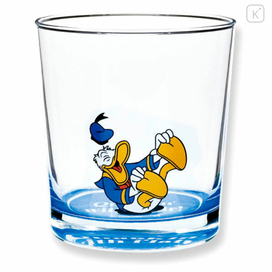 Japan Disney Colorful Glass Tumbler - Donald Duck / Laugh on Floor - 1