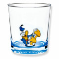 Japan Disney Colorful Glass Tumbler - Donald Duck / Laugh on Floor - 1
