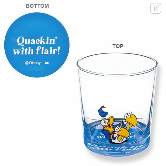 Japan Disney Colorful Glass Tumbler - Donald Duck / Laugh on Floor - 2