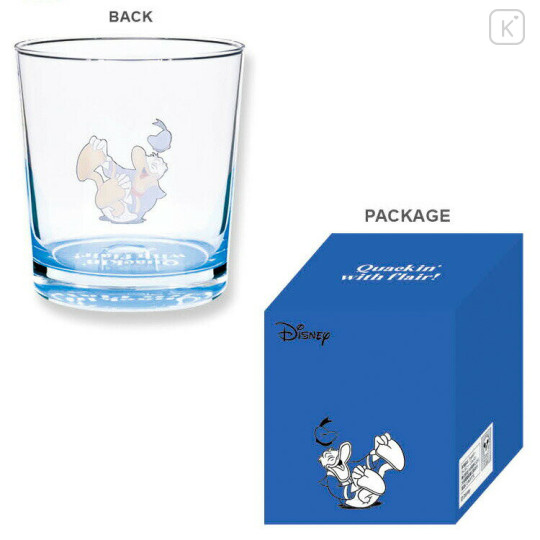 Japan Disney Colorful Glass Tumbler - Donald Duck / Laugh on Floor - 3
