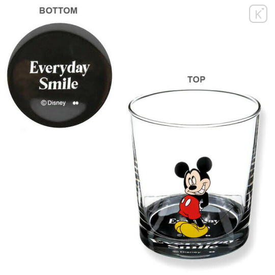 Japan Disney Colorful Glass Tumbler - Mickey Mouse / Smile Everyday - 2
