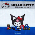 Japan Sanrio Original Vinyl Flat Pouch - Kuromi / Hello Everyone - 4