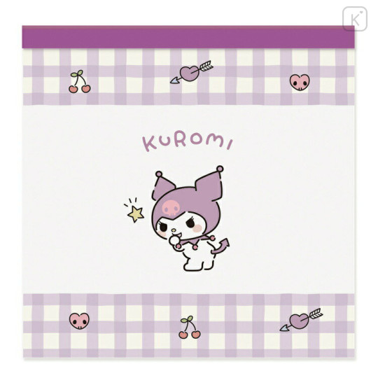 Japan Sanrio Square Memo Pad - Kuromi / Kid Blush - 1