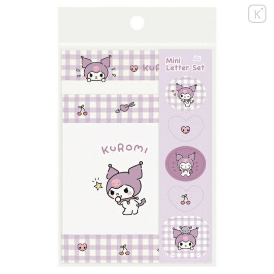Japan Sanrio Mini Letter Set - Kuromi / Kid Blush - 1