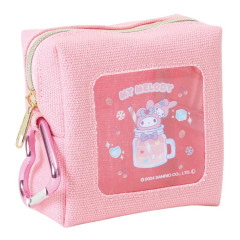 Japan Sanrio Petit Pouch with Carabiner - My Melody Special Drink