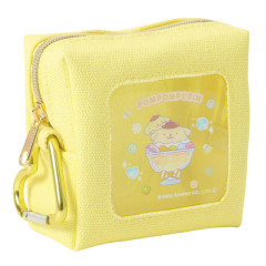 Japan Sanrio Petit Pouch with Carabiner - Pompompurin Special Pudding