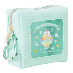 Japan Sanrio Petit Pouch with Carabiner - Keroppi Special Drink