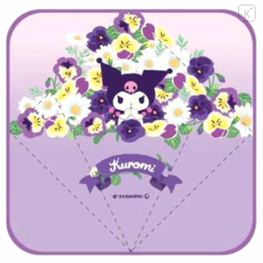 Japan Sanrio Towel Handkerchief - Kuromi / Bouquet - 2