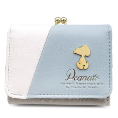 Japan Peanuts Mini Trifold Wallet - Snoopy / Blue & White