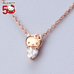 Japan Sanrio Simple Heart Necklace - Hello Kitty 50th Anniversary / Pink Gold