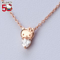 Japan Sanrio Simple Heart Necklace - Hello Kitty 50th Anniversary / Pink Gold - 1