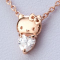 Japan Sanrio Simple Heart Necklace - Hello Kitty 50th Anniversary / Pink Gold - 4
