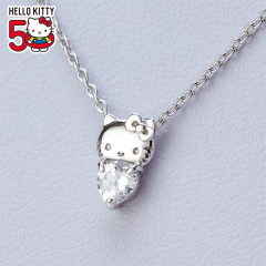 Japan Sanrio Simple Heart Necklace - Hello Kitty 50th Anniversary / Silver