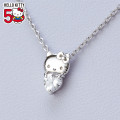 Japan Sanrio Simple Heart Necklace - Hello Kitty 50th Anniversary / Silver - 1