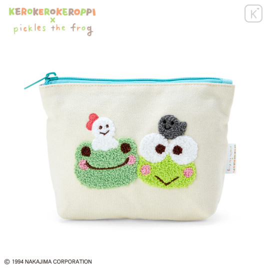 Japan Sanrio × Pickles the Frog Cosmetic Pouch - Keroppi & Pickles - 1