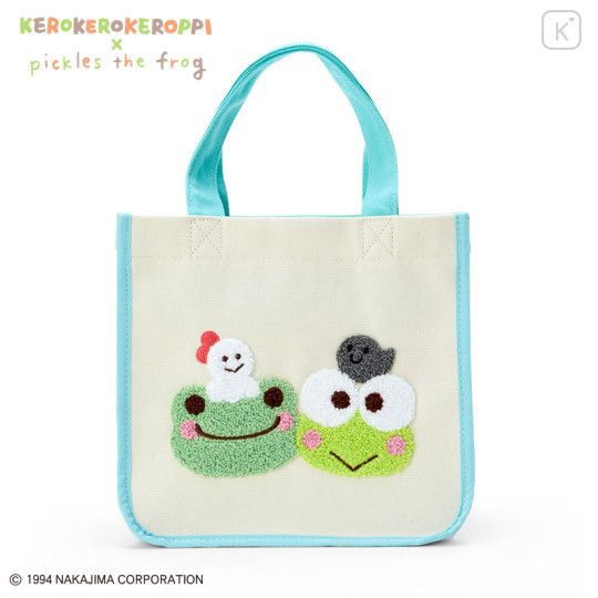 Japan Sanrio × Pickles the Frog Mini Tote Bag with Gusset - Keroppi & Pickles - 1