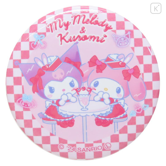 Japan Sanrio Can Badge Pin - My Melody & Kuromi / Girls Outing - 1