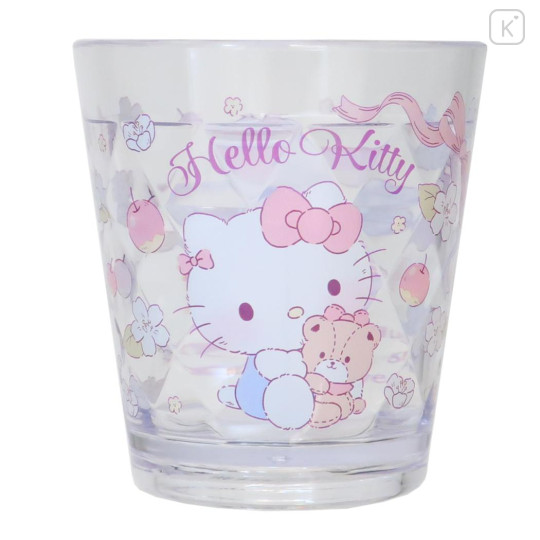 Japan Sanrio Acrylic Tumbler Clear Airy - Hello Kitty / Hug - 1
