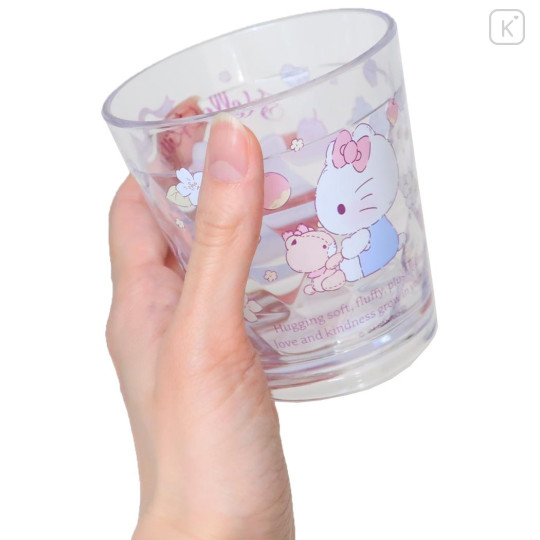 Japan Sanrio Acrylic Tumbler Clear Airy - Hello Kitty / Hug - 2