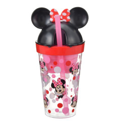 Japan Disney Store Clear Tumbler with Snack Cup - Minnie Mouse