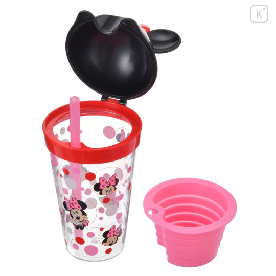 Japan Disney Store Clear Tumbler with Snack Cup - Minnie Mouse - 5