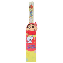 Japan Crayon Shinchan Clear Chopsticks 23cm - Shinchan & Shiro / Yellow