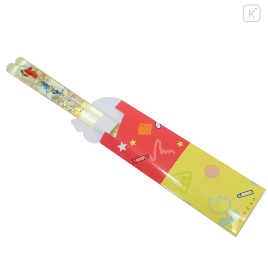 Japan Crayon Shinchan Clear Chopsticks 23cm - Shinchan & Shiro / Yellow - 2