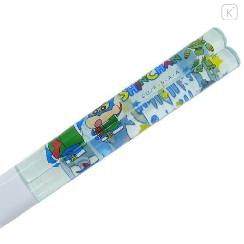 Japan Crayon Shinchan Clear Chopsticks 23cm - Kamen / Blue - 4
