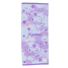 Japan Sanrio Jacquard Face Towel - Kuromi / Twinkle Star