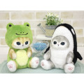 Japan Mofusand Chubby Potetama Plush Toy - Frog Cat / Kaeru Nyan Beige - 2