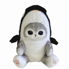 Japan Mofusand Chubby Potetama Plush Toy - Killer Whale Cat / Shachi Nyan Gray