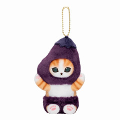 Japan Mofusand Mofumofu Marche Freshly Harvested Mascot Holder - Vegetable Cat / Eggplant