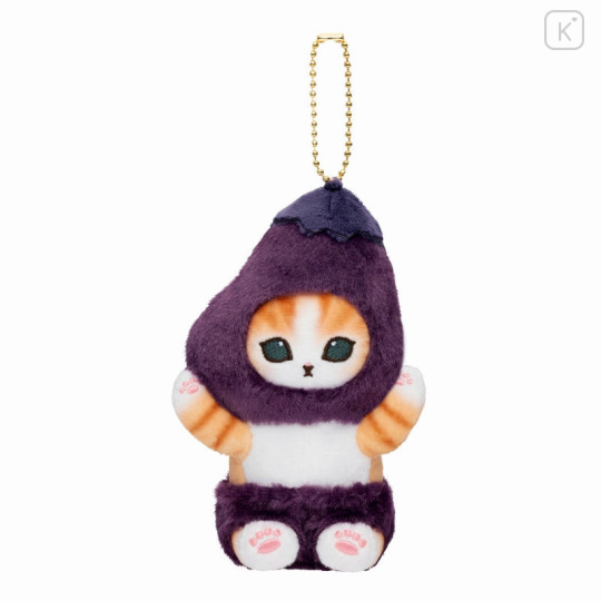 Japan Mofusand Mofumofu Marche Freshly Harvested Mascot Holder - Vegetable Cat / Eggplant - 6