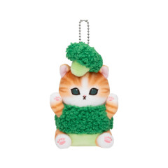 Japan Mofusand Mofumofu Marche Freshly Harvested Mascot Holder - Cat / Broccoli