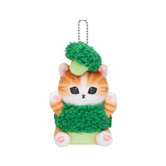 Japan Mofusand Mofumofu Marche Freshly Harvested Mascot Holder - Vegetable Cat / Broccoli